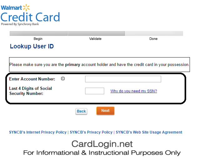 Walmart UserID Retrival