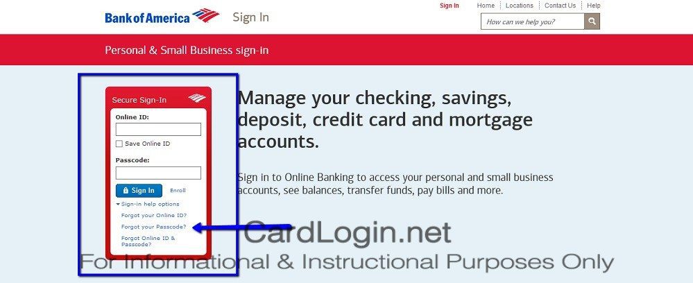 BankAmericard AMSA Credit Card Login