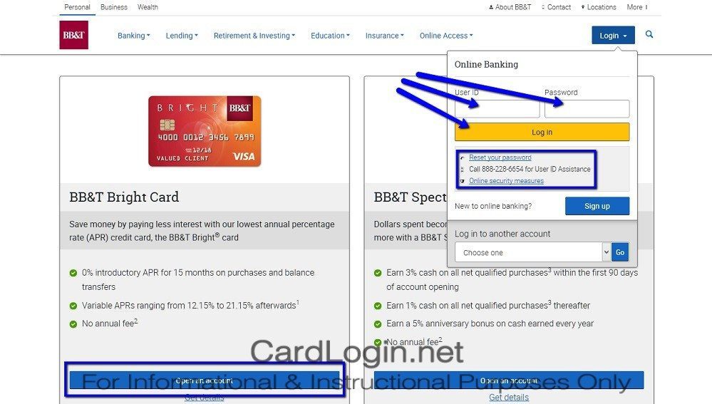 BB&T_Bright_Visa_Credit_Card_Login