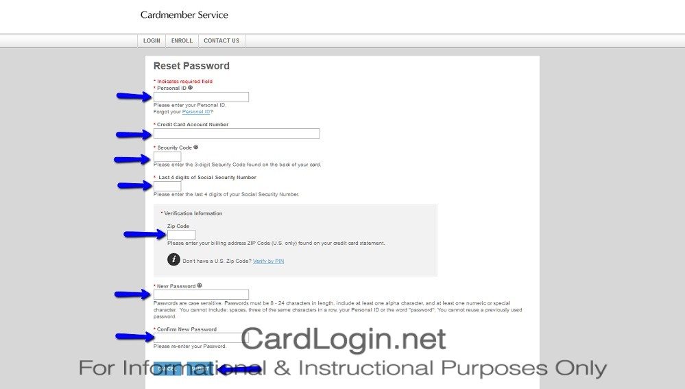 Forgot Your Atlantic Stewardship Visa® Platinum Credit Card User ID Or Password Step 2