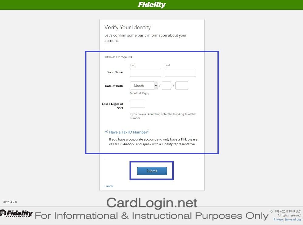 Forgot Your Fidelity® Rewards Visa Signature® Credit Card User ID Or Password