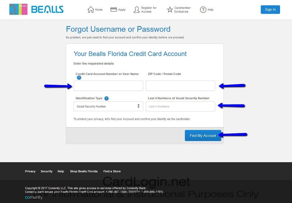 Forgot_Your_Bealls_Florida_Credit_Card_User_ID_Or_Password