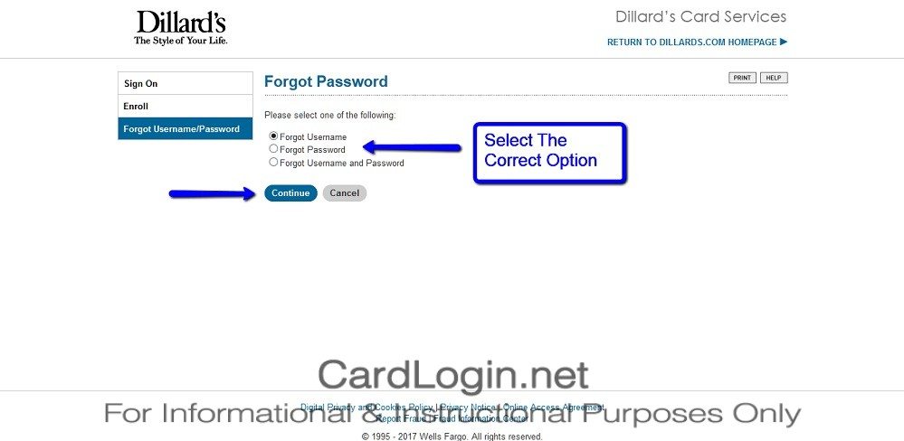 Forgot_Your_Dillard’s_Credit_Card_Password_User_ID_Step_1