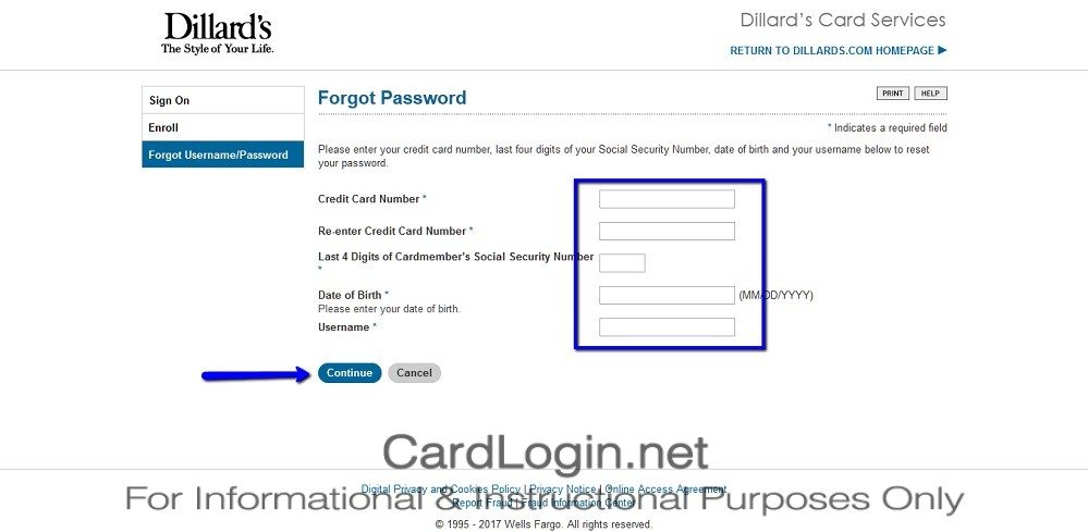 Forgot_Your_Dillard’s_Credit_Card_Password_User_ID_Step_3