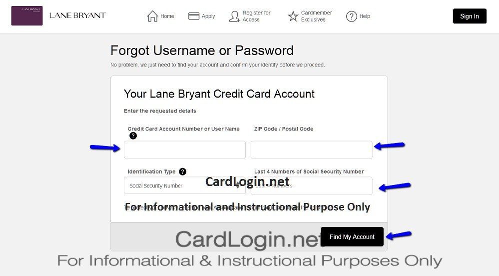 Forgot_Your_Lane_Bryant_Credit_Card_User_ID_Or_Password