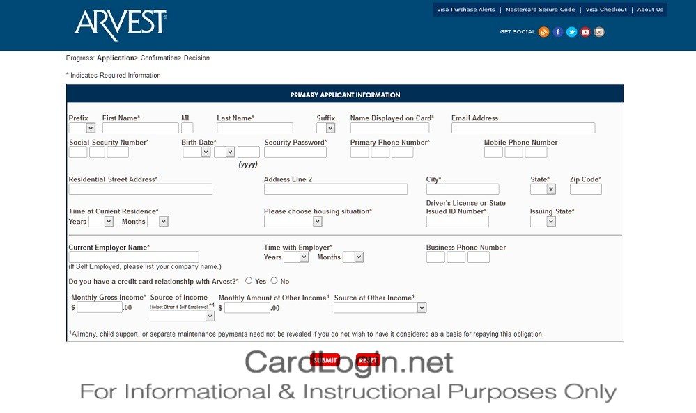 How To Apply For Arvest MasterCard® Classic Credit Card