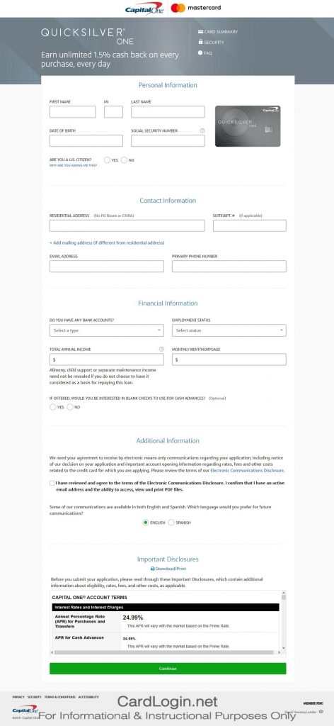 How To Apply For Capital One QuickSilverOne Credit Card