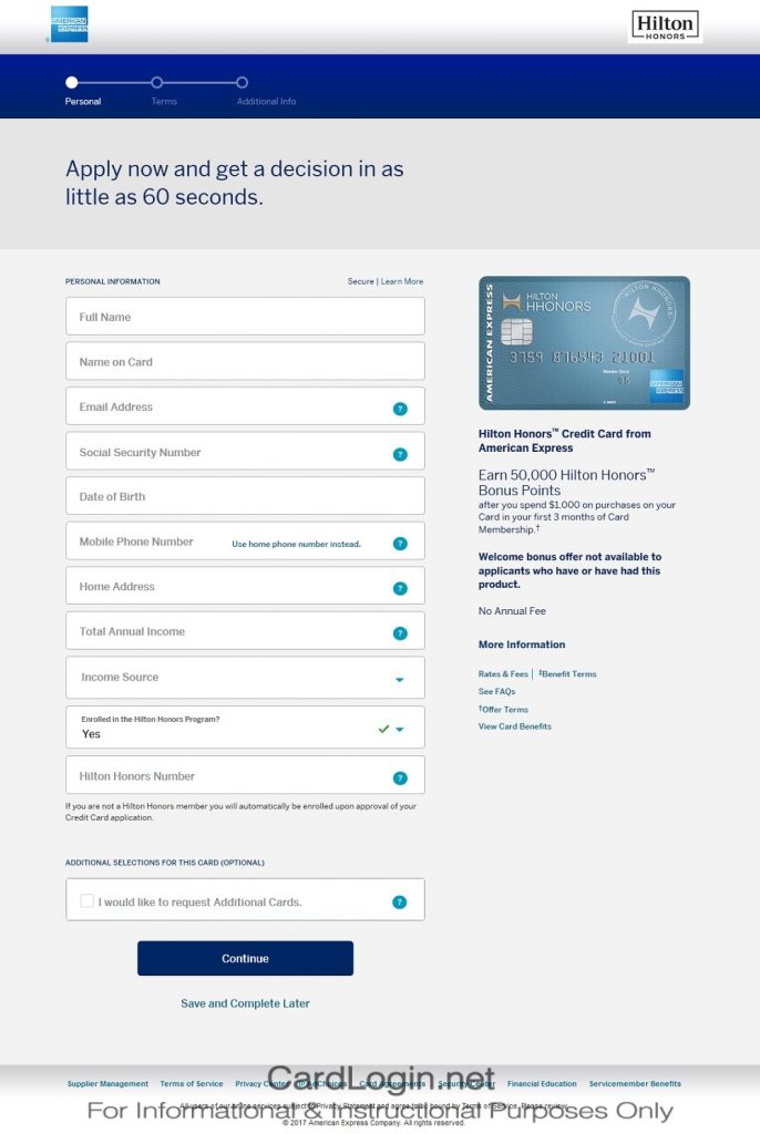 How To Apply For Hilton Honors American Express Credit Card